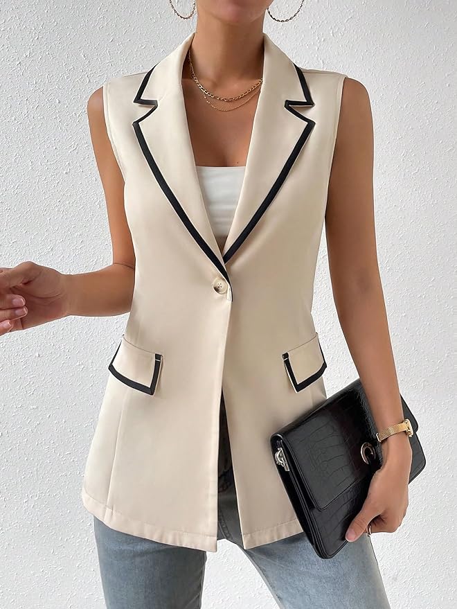 Shein პიჯაკი შავი კანტით, M ზომა