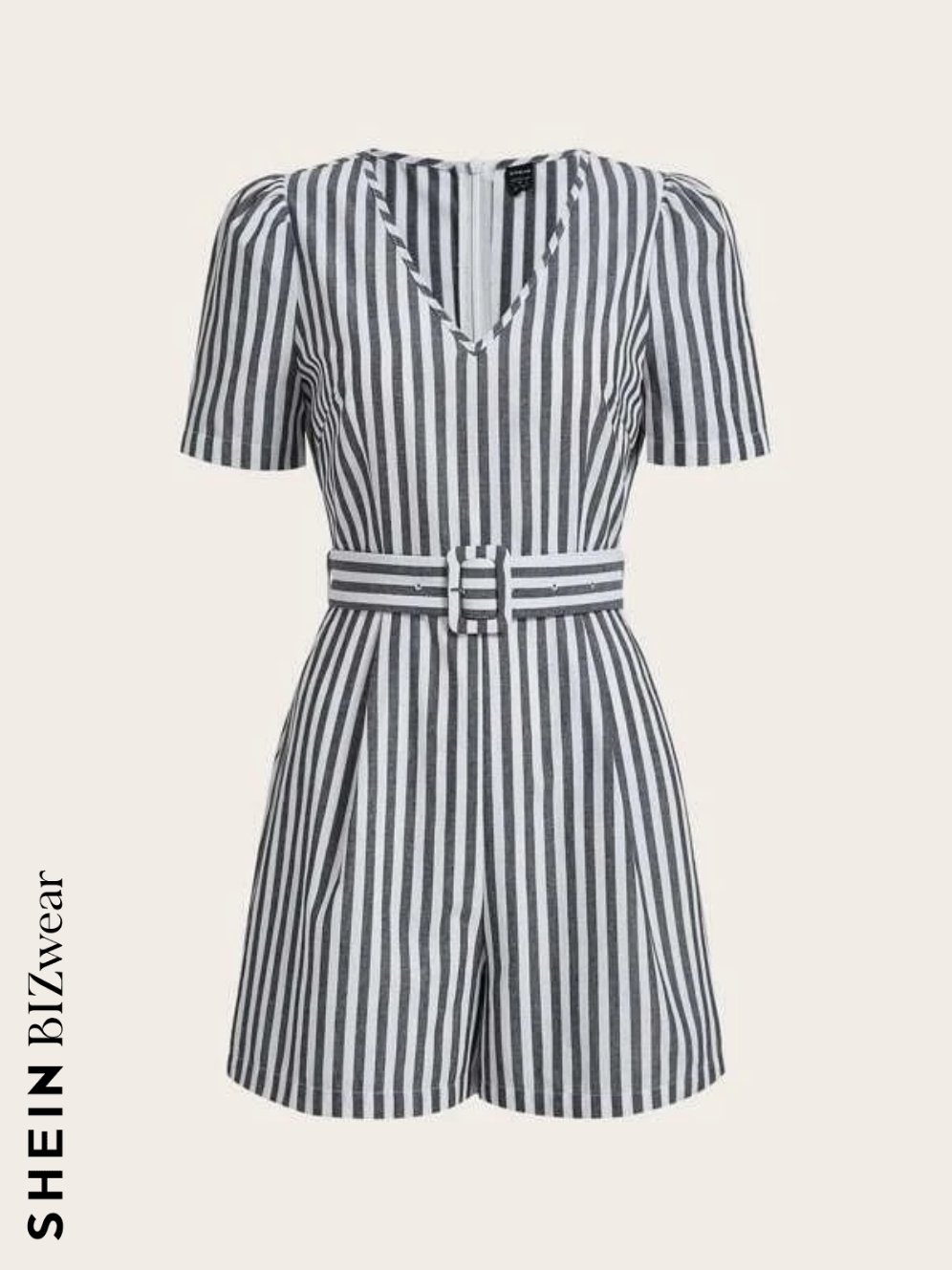Shein ზოლიანი კომბინიზონი ქამრით, S/M ზომა